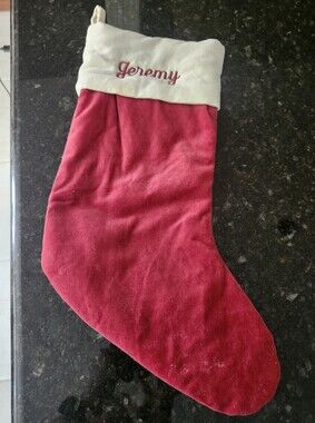 Pottery Barn Cream and Red Embroidered Textile